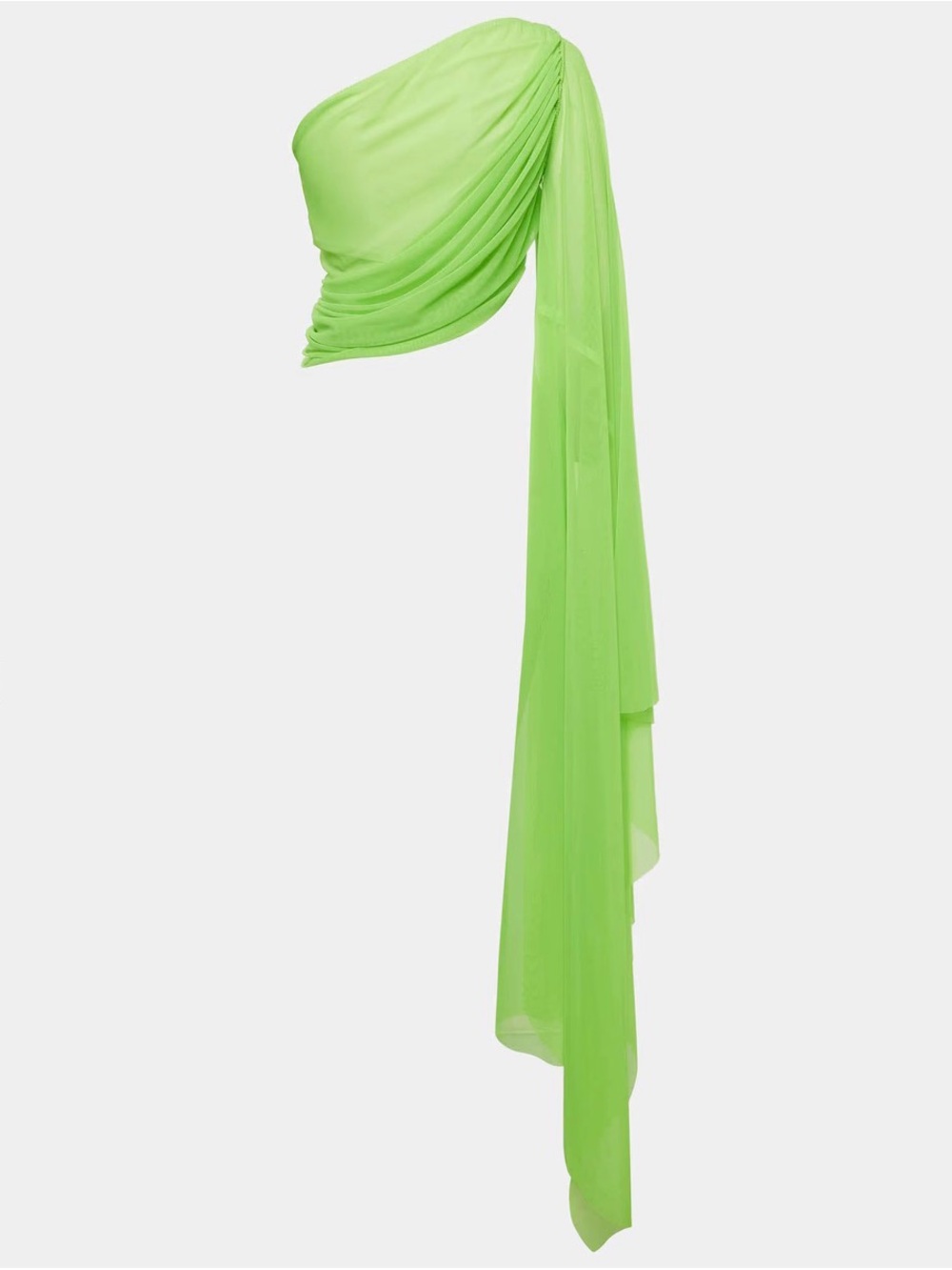 Norma Kamali Neon Diana One-Shoulder Mesh Top - Picture 4 of 11